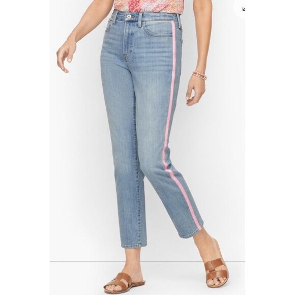 Talbots Modern Ankle Jeans  Embellished Amalfi Wash‎ Size 16 - Picture 1 of 15